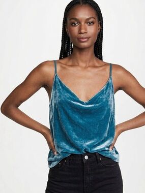 🔹 L'AGENCE Gabriella Velvet Camisole in Cortez Blue - Size XS